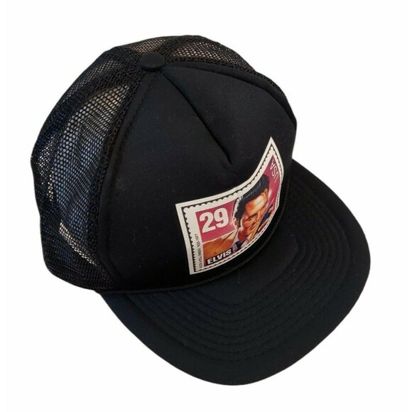Elvis Stamp Baseball Trucker Hat Cap Adjustable Snapback Gold Medal Headwear - Picture 1 of 9